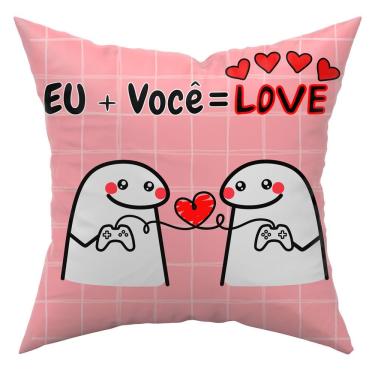 Imagem de Almofada Avulsa Cheia C/ Frases 45Cm X 45Cm Eu Mais Voce