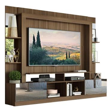 Imagem de Estante Com Suporte Tv 65" E Espelho Oslo Multimóveis V3381 Madeirada/Branca Madeirado/Branco