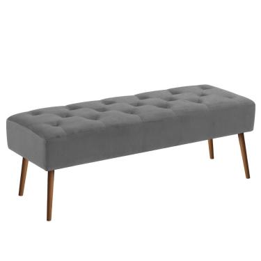 Imagem de Banco Estofado Rubi 1,40M Suede Cinza - Inova Decor