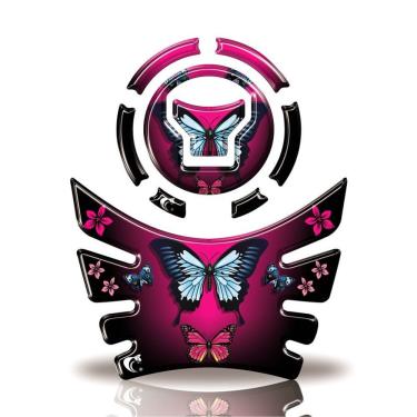 Imagem de Kit Protetor Tanque E Bocal Moto Honda Acima 2018 Borboleta Pink Rosa