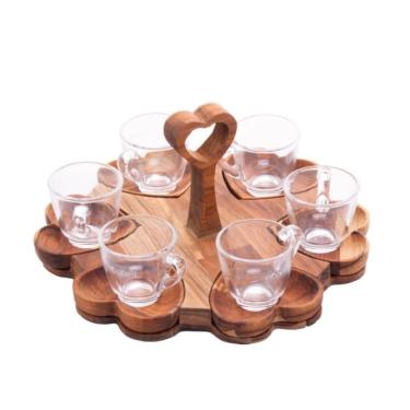 Imagem de Conjunto Com 6 Xícaras 65 Ml Para Café Com Pires E Suporte Rojemac