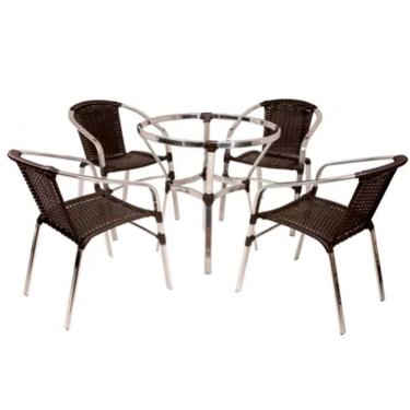 Imagem de Jogo 4 Cadeiras Floripa E Mesa Ascoli Trama Original Argila