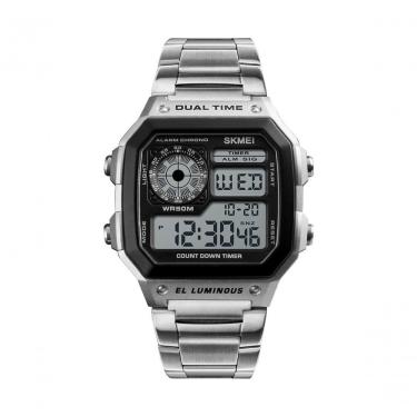 Imagem de Relógio Masculino Cronômetro Skmei Casual Resistênte à água 1335 Prata