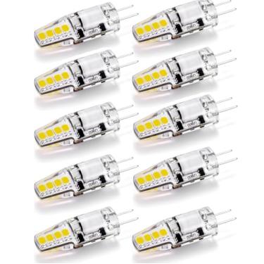 Imagem de Joutameili Pacote Com 10 Lâmpadas Led G4 12 V Ca Cc 2 W Sem Cintilação, Bi-Pino 20 W-30 T3 De Reposição Halógena (Branco Luz Do Dia)