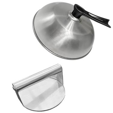 Imagem de JIN BETTER GRILL PARTS Tampa Redonda De Aço Inoxidável Para Grelha Hambúrguer E Queijo 30 Cm, Ideal Uso Em Grelhas Blackstone