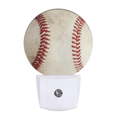 Imagem de Uanvaha Luminária Noturna Retrô Decorativa Para Casa, Com Tema De Beisebol, Bola Esportiva, Plug-In, Luz Led 0,5 W, Ideal Dormir, Quarto, Banheiro, Escada, Corredor