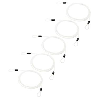 Imagem de PATIKIL Cabo de aço inoxidável revestido de vinil de 5/81.3 cm de diâmetro com laços, 5 peças de corda de fio flexível de 2,1 m (200,7 cm) Cadeado de corrente de segurança para iluminação de palco ao