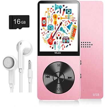 Imagem de MP3 Player, Music Player with 16GB Micro SD Card, Build-in Speaker/Photo/Video Play/FM Radio/Voice Recorder/E-Book Reader, Supports up to 128GB