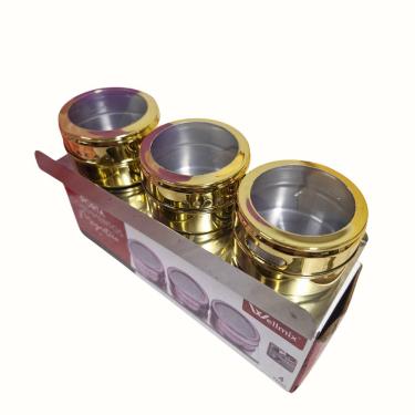 Imagem de Porta Temperos Condimento Magnetico Para Geladeira Amarelo 4 Peças Wellmix