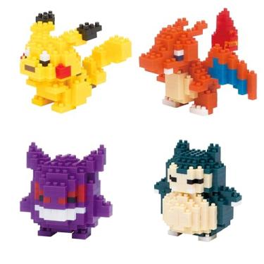 Imagem de nanoblock - Pokémon – Conjunto completo de 4 séries All-Star (Pikachu, Charizard, Gengar, Snorlax) Kit de montagem da série Pokémon