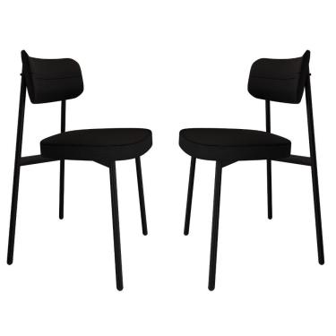 Imagem de Cadeira Alloa Fixa C/4 Pés 50 X 44,7 X 83,8 Cm C/2 Un. Corriente Preto Corriente Preto