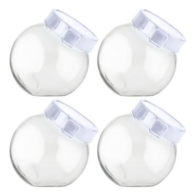 Imagem de Kit 4 Baleiro Plastico Tampa Abre Fácil 1,45lt Pote Multiuso (Branco)