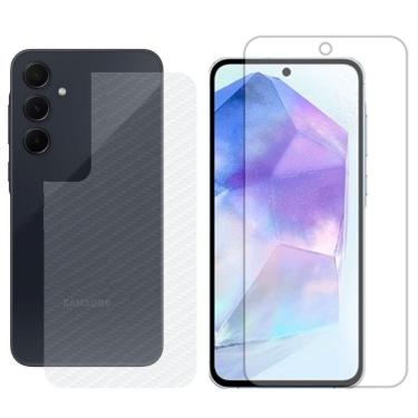 Imagem de Película Hidrogel + Adesivo Fibra De Carbono Para Samsung Galaxy A35 5g - Transparente