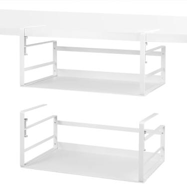Imagem de Nxconsu Organizador de cesta de armazenamento embaixo da prateleira, suporte para pendurar para armário de cozinha, despensa, mesa, estante, organização, economia de espaço, braçadeira de montagem
