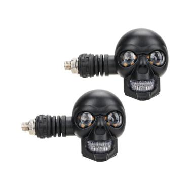 Imagem de Luzes Para Moto,Farol De Sinalização LED Caveira Para Moto | Parafuso 10mm Pisca Indicador De Direção Iluminação Auxiliar Para Scooter Diurna