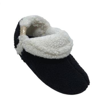 Imagem de Pantufa Soulk 3029 Sherpa Com Gola Juvenil, Preto, 31/32
