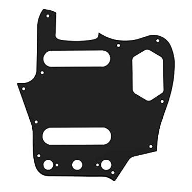 Imagem de 1 Pç Yootones Pickguard de guitarra estilo vintage de 10 furos compatível com Fender American Jaguar (3 camadas preta)