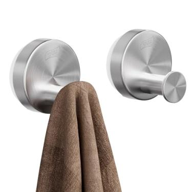 Imagem de TAILI Ganchos elegantes de sucção de banheiro de aço inoxidável 304 para toalha, roupão de banho, bucha, gancho de parede de vidro para pendurar sem danos, suporte de ventosa forte patenteado, suporta