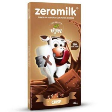 Imagem de Chocolate Sem Lactose 40% Cacau com Flocos de Arroz (Crisp) 80g - Zero
