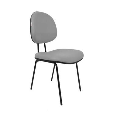 Imagem de Cadeira Fixa Executiva Zeus - Maiart, Couro Sintetico Corano, Cinza cl