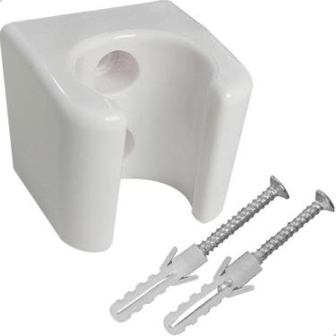 Imagem de Suporte de Parede Branco ABS para Gatilho de Ducha Higienica Fixador P