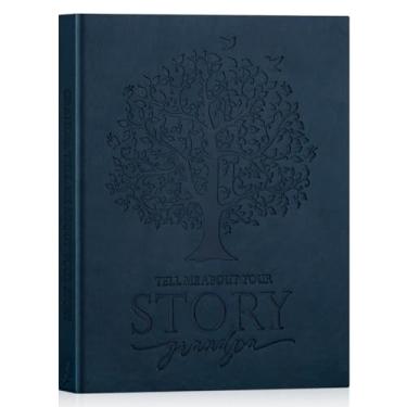 Imagem de Lanpn Caderno de HistóRias da Vida Do Vovô Com 270+ Perguntas, DiáRio Guiado de Couro para Avô, Livro de LembrançA de MemóRia, Presente para Vovó, Dia das MãEs de AniversáRio Natal, Azul