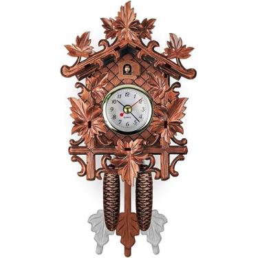 Imagem de Relógio Cuco Floresta Negra, Relógio De Parede Estilo Chalé Com Pêndulo, Mini Carrilhão De Cuco De Madeira Artesanal, Decoração De Casa, #7