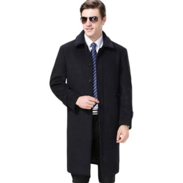 Imagem de Casaco De Lã Dupla Face Outono E Inverno Masculino, Grosso Quente, Blusão Casual, Autocultivo, Casaco De Lã, BLACK, M