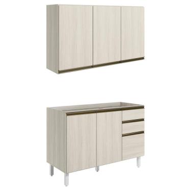 Imagem de Armario Aereo Balcao Pia 120 Cm Mdf Kali Bianco