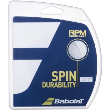 Imagem de Babolat Conjunto de cordas de tênis 241141-101 RPM Hurricane calibre 1,30 mm, comprimento de 12 metros, branco