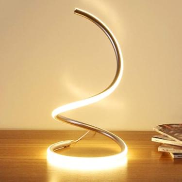 Imagem de Branco Moderno Minimalista Led Lâmpada De Cabeceira Quarto Sala De Casamento Arte Sala De Estar Personalidade Criativa Coreano Japonês Moda Casa Luzes De Mesa, Golden Warm Light, Dimmer switch