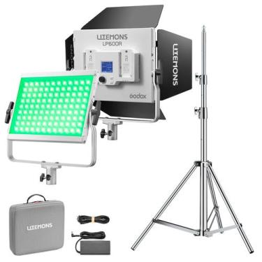 Imagem de Painel De Led Rgb Godox Lp600r 60w Cri 96 + Tripé Inox Greika Glf-x2 2