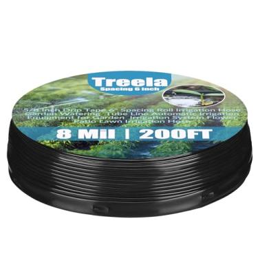 Imagem de Treela Fita de gotejamento de 61 m 5/8 polegadas 6 rolos espaçadores mangueira de irrigação de 8 mm linha de tubo de irrigação de jardim equipamento automático para sistema de irrigação de jardim