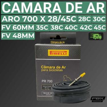 Imagem de Camara de Ar para Bicicleta Aro 700 X 28 a 45C FV 48mm e 60mm Pirelli