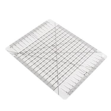 Imagem de AYNEFY Régua de Corte Transparente Acrílico Com Escala Precisa Preta Linha de Grade Preta para Projetos de Costura e Colchas 10x8in Conveniente para Artesãos