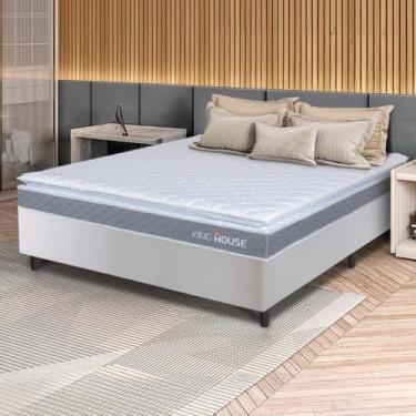 Imagem de Conjunto Box Branco Durban Cinza Espuma D28 Viúva 128x188x57 - King House