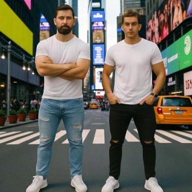 Imagem de Kit c/ 2 Calças Jeans SKINNY RASGADA Masculina Slim Elastano Sport 105