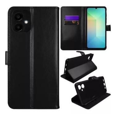 Imagem de Capa Carteira Flip Preta Para Samsung Galaxy A06 Cor Preto - LXL