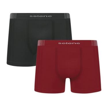 Imagem de Kit 2 Cuecas Boxer Sem Costura Selene Masculino Adulto 11190, Preto, B