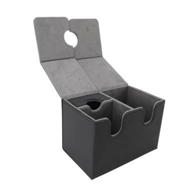 Imagem de Zerodis Caixa de Cartendeck Com Dice TABLY PU CATA Organizador de Memória do Cartão Magnético para Cartões de Comércio CCG Collecting, Robust and Safe, 200 Capacidade para Jogadores (Cinza preto)