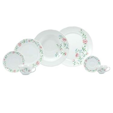 Imagem de Serviço de Jantar, Chá e Café 28 peças em Porcelana, Modelo Izabel, com Saliência nas Extremidades, Decoração Tereza, Porcelana Schmidt