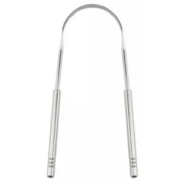 Imagem de Raspador de Língua Ayurvédico em AÇO INOX Original Limpeza Bucal Profunda Anti-Ferrugem e Durável Acabamento Sofisticado Premium