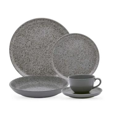 Imagem de Aparelho De Jantar E Chá 20 Peças Flat Gray - Oxford Porcelanas