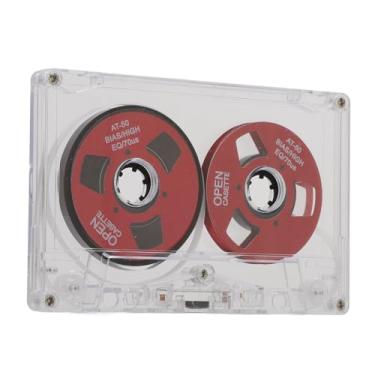 Imagem de Dpofirs Boble para Enrolar a Fita Cassete Em Branco, 50 Minutos de Viés Normal, Fita Cassete de Som de Som de Metal de Dupla Face Com Caixa Transparente para Bandas de Músicos (Vermelho)