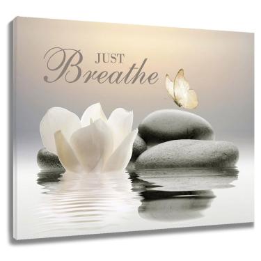 Imagem de Arte de parede em tela EOBTAIN Zen Butterfly Water Lily 60x40cm