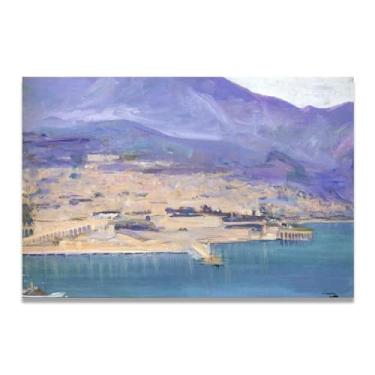 Imagem de Monte Carlo At Twilight John Lavery Iconic Realist Portrait & War Scene Canvas Art – Decoração de parede irlandesa atemporal para casa 30 x 45 cm Un Framed