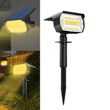 Imagem de Kit de Luzes Solares de Jardim – Holofotes LED com Espeto Externo, IP65 à Prova d'Água, 3 Modos de Iluminação – Energia Solar para Quintal e Áreas Externas (72 LED - Branco Quente, 2)
