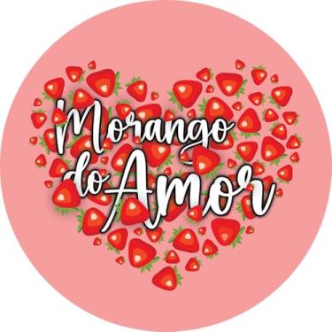Imagem de Painel Festa Redondo C/Elástico 1,50m Morango Do Amor (MRG0006)