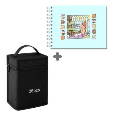 Imagem de 24/36/48/60 Cores Caneta Marcadora Kit Com Ponta Dupla - Mimi, Caderno