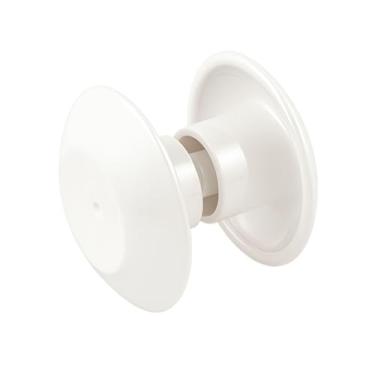 Imagem de Puxador Porta Pivotante ou Correr Vidro Temperado Blindex Box Banheiro Redondo 12cm Branco Resina Acrílico ABS + Parafuso